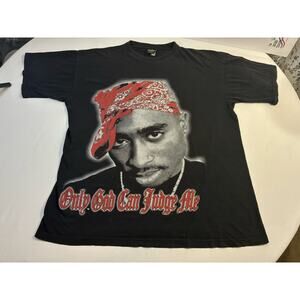 Tupac Shakur Graphic Shirt Only God Can Judge Me Tee 2XL Rap Icon Black